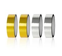 ZBHDEYG 4 rollos de cinta decorativa, color dorado y plateado, 1,2 cm de ancho y 25 metros de largo