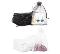 ZBHDEYG 40 Bolsas de Organza de Malla con Cordón, Bolsas de Embalaje para Joyas, Confeti, Regalos de Boda (13 x 18 cm)