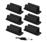 ZBHDEYG 6 Clips Negros para Bolígrafo, Anillo Autoadhesivo de Silicona, Clip Elástico, Soporte Multifuncional, Accesorio