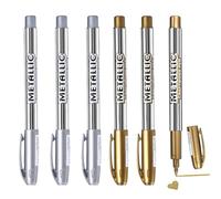 ZBHDEYG 6 rotuladores metálicos, lápices de escritura lisos, marcadores de arte, lápices de pintura para manualidades, lápices de firma con purpurina, tarjetas de felicitación, para hacer tarjetas de