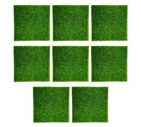 ZBHDEYG 8 piezas de césped artificial cuadrado, musgo artificial, alfombra de hierba microsimulada, mini accesorios de jardín de hadas, decoración de jardín, decoración de jardín, artesanía