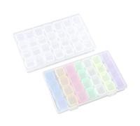 ZBHDEYG Caja de 2 piezas para decoración de uñas, almacenamiento de accesorios pequeños, caja de 28 compartimentos clasificadora de perlas