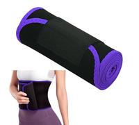 ZBHDEYG Cinturón de Entrenamiento de Cintura para Mujer, Ajustable, Negro Con Borde Violeta, Talla Única