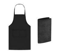 ZBHDEYG Delantal De Cocina Con Cuello Halter De 1 Pieza, Paño De Limpieza De 1 Pieza, Delantal De Cocina Para Chef, Delantal De Panadero, Delantal Para Damas Y Hombres En Casa, Chef (Negro)