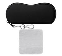 ZBHDEYG Funda rígida para gafas de sol para mujer, color negro, material de buceo, 18 x 8,5 cm, 1 pieza, paño para gafas, color gris, compuesto de gamuza, 14,3 x 14,5 cm