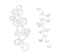 ZBHDEYG Juego de 24 Pegatinas Circulares y 12 de Mariposa para Espejo - Decorativas para Pared