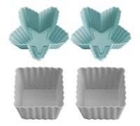 ZBHDEYG Juego de 4 cajas para tartas Bento, caja de almuerzo, caja de silicona cuadrada, accesorios para caja bento, juego de fiambrera, molde de silicona, accesorios para niños, caja de silicona de