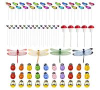 ZBHDEYG Juego de 90 Postes de Jardín con Decoración de Mariquitas y Mariposas para Valla