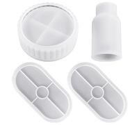 ZBHDEYG Molde de Silicona para Jarrones Con Tapa - Vasos de Almacenamiento, Suculentas y Cactus - 5 Piezas
