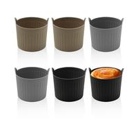 ZBHDEYG Vasos de bandeja de 6 piezas, vasos para magdalenas, vasos de silicona para tartas, freidora de aire caliente, moldes para huevos de agua, herramientas para hornear freidoras de aire caliente