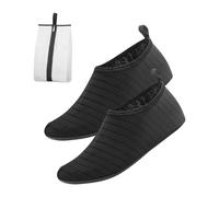 ZBHDEYG Zapatos de Snorkel de Playa Antideslizantes, Secado Rápido, Descalzos con Bolsa de Almacenamiento - Negro, Talla Única