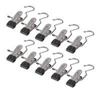 ZBIianxer 10 ganchos multifuncionales ajustables para ropa, pantalones, ganchos de acero inoxidable, ganchos portátiles para toallas de viaje