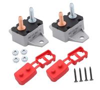 ZBIianxer 2 unidades Auto Recovery 25 A Disyuntores de circuito de plástico con revestimiento rojo con orificios de fijación fijos para sistemas eléctricos de 12 V/24 V