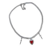 ZBIianxer Collar con colgante de y corazón de espina gótica audaz, cadena de clavícula con colgante fuerte de acero inoxidable para cualquier ocasión Collar de corazón de espinas góticas