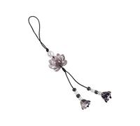 ZBIianxer Colorido accesorio para teléfono móvil, diseño a prueba de roturas, llavero de flores, decoración portátil para el uso diario, flores vivas, llavero, joyas, Negro , Talla única