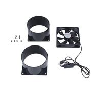 ZBIianxer Extractor de aire en línea con alimentación USB, Double duct | Control de flujo de aire de velocidades para uso en invernadero, cocina, baño, carcasa de impresora 3D