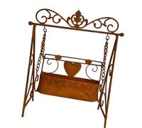 ZBIianxer Jardinera Decorativa con Estante de Entrada | Columpio de hierro envejecido, caja de flores para plantas compactas, acento vintage independiente, ventana de