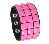 ZBIianxer Pulsera de piel sintética con remaches cuadrados, cierre ajustable, comodidad para el uso diario, joyería de moda, unisex, cadena de muñeca para mujer, Einheitsgröße, como se describe
