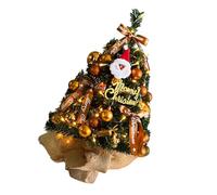 ZBIianxer Quick Holiday Decors - Árbol de Navidad en miniatura preiluminado de 45 cm con adornos de alta calidad y estrella, perfecto para la oficina y el hogar, decoración navideña de escritorio