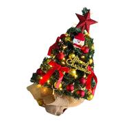ZBIianxer Quick Holiday Decors - Árbol de Navidad en miniatura preiluminado de 45 cm con adornos de alta calidad y estrella, perfecto para la oficina y el hogar, decoración navideña de escritorio