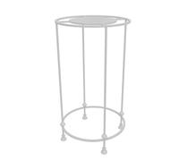 ZBJDX Estante De ExhibicióN De Ropa Redondo para Tienda De Ropa, Estantes De Ropa Resistentes para Colgar Ropa, Estante De Metal para Ropa con Placa En La Parte Superior,Blanco,80cm/31.5in