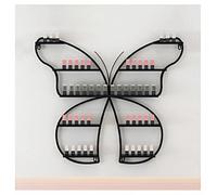 ZBJDX Estante De Metal para Esmaltes De Uñas, Soporte De Pared para Botellas De Aceite Esencial Estilo Mariposa, Organiza Tus Labiales Y Perfumes con Estilo En Casa O En El Salón,Negro
