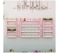 ZBJDX Estantes De Pared para Esmaltes De UñAs, Juego De 3 Expositores De CosméTicos De Varios Niveles, Estante De Pared para Perfumes Y Aceites Esenciales para SalóN De UñAs,Rosado