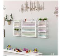 ZBJDX Estantes De Pared para Esmaltes De UñAs, Juego De 3 Expositores De CosméTicos De Varios Niveles, Estante De Pared para Perfumes Y Aceites Esenciales para SalóN De UñAs,Blanca