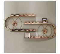 ZBJDX Juego De 2 Estantes De Metal para Esmalte De UñAs En Forma De U, Vitrina De Botellas De Aceite Esencial Montada En La Pared para SalóN De UñAs, Almacenamiento De CosméTicos,Oro