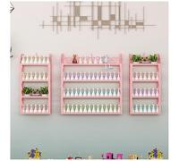 ZBJDX Organizador De Esmaltes De UñAs De Pared, Juego De 3 Expositores De CosméTicos De Varios Niveles, Estante Flotante para SalóN De UñAs, SPA Y Tienda En Casa,Rosado