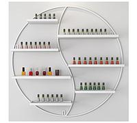 ZBJDX Soporte De Metal para Esmalte De Uñas, Expositor Redondo Asimétrico para Cosméticos, Estante De Pared para Perfumes Y Aceites Esenciales (Paquete De 1),Blanca