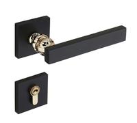 ZBJGBUIA Cerradura de puerta madera interior forjada en cobre con manija dividida, tirador grande, lengüeta simple, cerraduras universales