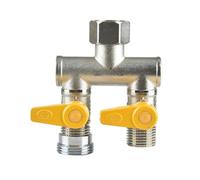 ZBJGBUIA Grifo de Lavadora, una Entrada, Dos Salidas, Divisor, vías, Tres, válvula Cuatro, Adaptador DN15 DN20(3 UK)