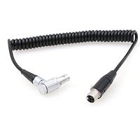 ZBLZGP Ángulo recto 0B 2 pines macho a 4 pines Mini XLR hembra en espiral cable de alimentación para cámara ARRI Alexa a monitor Tvlogic