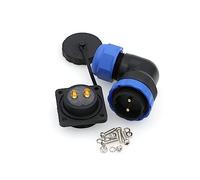 ZBLZGP Ángulo recto HE29 28MM cuadrado 2 Pin impermeable IP68 aviación LED conector fuente de alimentación 45A enchufe enchufe mamparo conector hembra macho