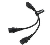 ZBLZGP Cable adaptador divisor IEC 320 C14 macho a doble C13 hembra, 30 cm, negro, 10 A, 250 V, para computadoras, proyectores, impresoras, escáneres, monitores