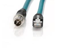 ZBLZGP Cable blindado Ethernet M12 de 8 pines X-Code macho a RJ45 Cat6a para cámara industrial Cognex (1 m)