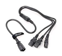 ZBLZGP Cable de alimentación de extensión IEC 320 C14 macho a enchufe hembra 3XC13 tipo Y, cable de alimentación, 250 V/10 A (C14-3 x C13 1 M)