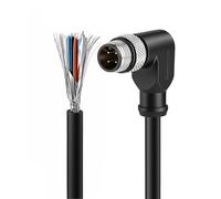 ZBLZGP Cable de sensor y actuador blindado de 4 pines M12 en ángulo recto con codificación A, macho a cable desnudo para automatización industrial Profibus IO Link 3M/9.8FT