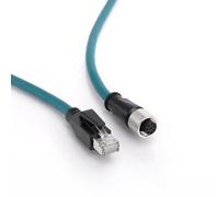 ZBLZGP Cable Ethernet Cat 7e M12 hembra codificado A de 8 pines a RJ45 recto moldeado trenzado cable compatible con Profinet Automation Profibus EtherCAT Network (1 m)