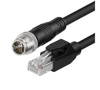 ZBLZGP Cable Ethernet industrial M12 X-Code de 8 pines macho a RJ45 macho Cat7, cable de visión artificial Gigabit Ethernet blindado de 1 m para Keyence IV3, Cognex in-Sight 8000, DataMan 260