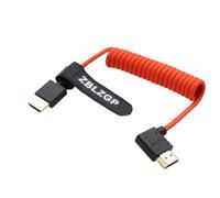 ZBLZGP Cable HDMI 8K tipo A HDMI 2.1 trenzado en ángulo derecho izquierdo para cámaras Sony Canon R5 Nikon Blackmagic Pocket Cinema (curvatura derecha, HDMI-HDMI, trenzado rojo)