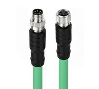 ZBLZGP Cable M8 de bus de campo CAT5e de 4 pines macho a hembra, codificado | Cable de PVC M8 de 4 pines CAT5e de doble blindaje de 24 AWG, contactos chapados en oro, resistente al aceite