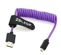 ZBLZGP Cable micro HDMI a HDMI 2.1 8K para cámaras Blackmagic Pocket Cinema Monitor TV PS5 ATOMOS Ninja V Portkeys HDMI divisor cable digital cable trenzado morado