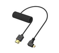 ZBLZGP Cable micro HDMI a HDMI, 4K a 60Hz 18Gbps, conectores chapados en oro, para Canon DSLR, drone, tablet, Fire HD, Surface Pro a HDTV (HDMI a micro HDMI en ángulo recto, trenzado negro, en espiral