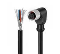 ZBLZGP Conector de sensor M12 de 4 pines hembra, cable de señal de actuador de conexión rápida, cable blindado Ethernet industrial para automatización bus de campo IO Link 3M/9.8FT