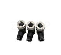 ZBLZGP Conector de sensor M12, resistente al agua, conector hembra de rosca, conector eléctrico (ángulo recto hembra, 3 paquetes de 4 pines)