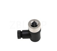 ZBLZGP Conector de sensor M12, resistente al agua, conector hembra de rosca, conector eléctrico (ángulo recto hembra, 1 paquete de 4 pines)