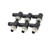 ZBLZGP Conector de sensor M12, resistente al agua, conector hembra de rosca, conector eléctrico (macho a hembra, ángulo recto, 1 paquete de 4 pines)