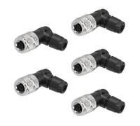 ZBLZGP Conector de sensor M8 de 4 pines hembra en ángulo con bloqueo de tornillo IP67 impermeable roscado cable de acoplamiento circular LED circular adaptador de enchufe conector 5 unidades